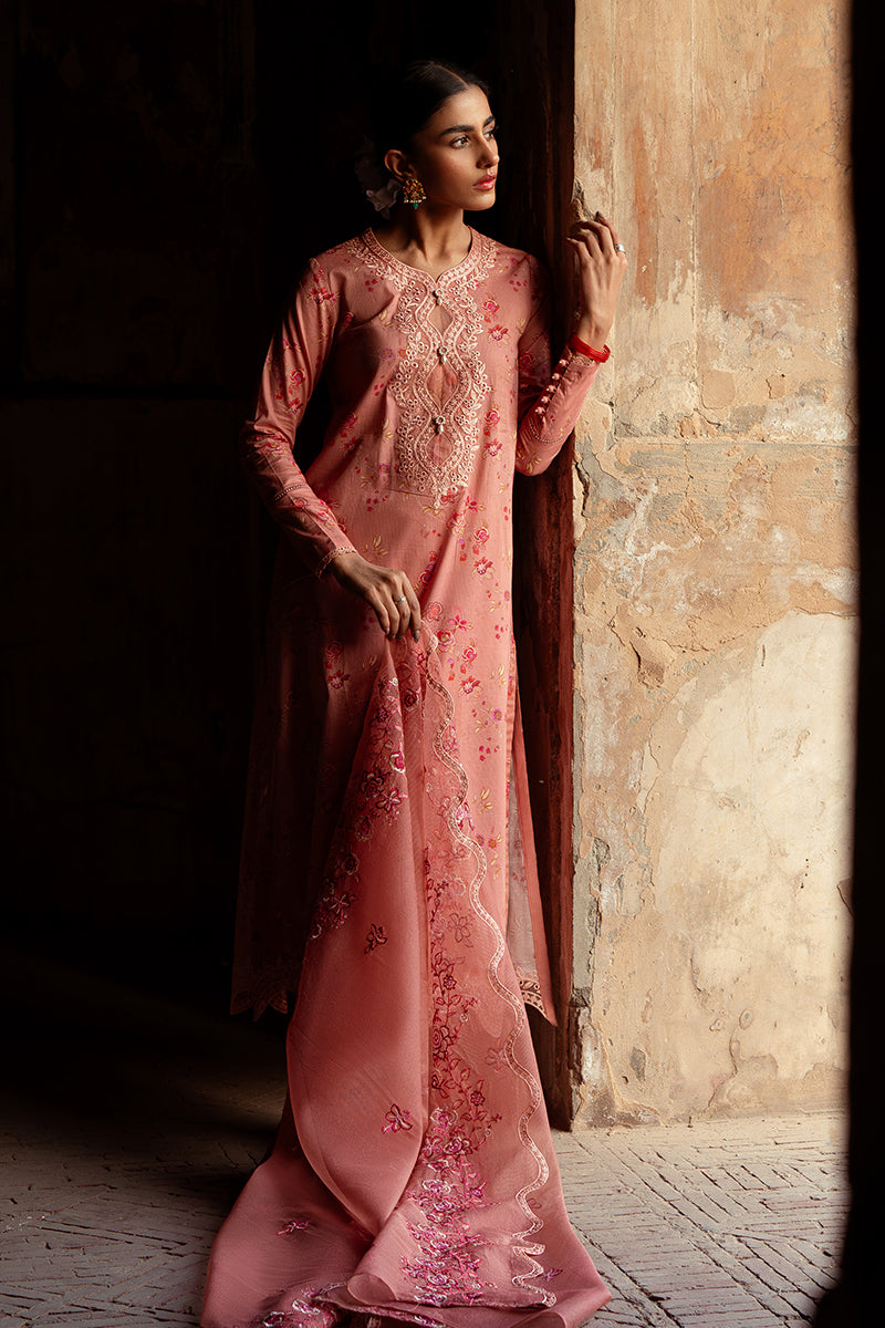 Cross Stitch | Premium Lawn 24 | APRICOT CHARM -  Cross Stitch Formal - Original Designer Dress - House of Maryam