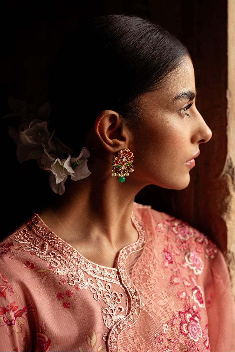 Cross Stitch | Premium Lawn 24 | APRICOT CHARM -  Cross Stitch Formal -  House of Maryam