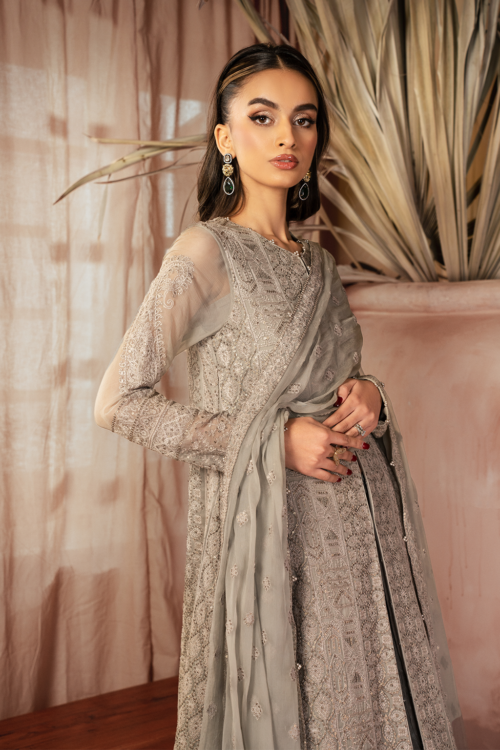 Iznik | Chiffon Kari | ICK-08 Embroidered Chiffon