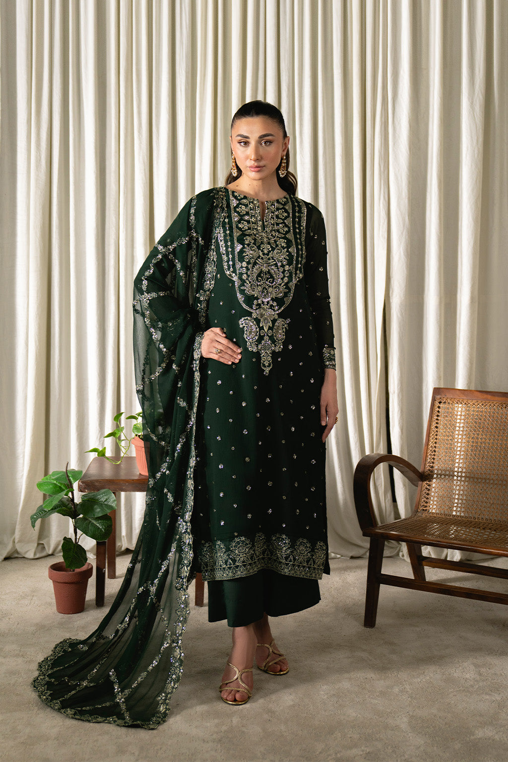 Neeshay | Ready to Wear Chiffon | RTW-CHFN-04 Green, image 4
