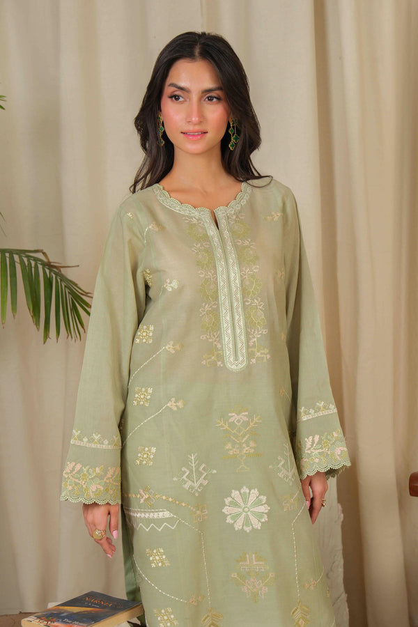 Noor by Saadia Asad | Noor Pret 25 | D4 - Muted Green -  Noor by Saadia Asad Ladies Clothes - Original Designer Dress - House of Maryam