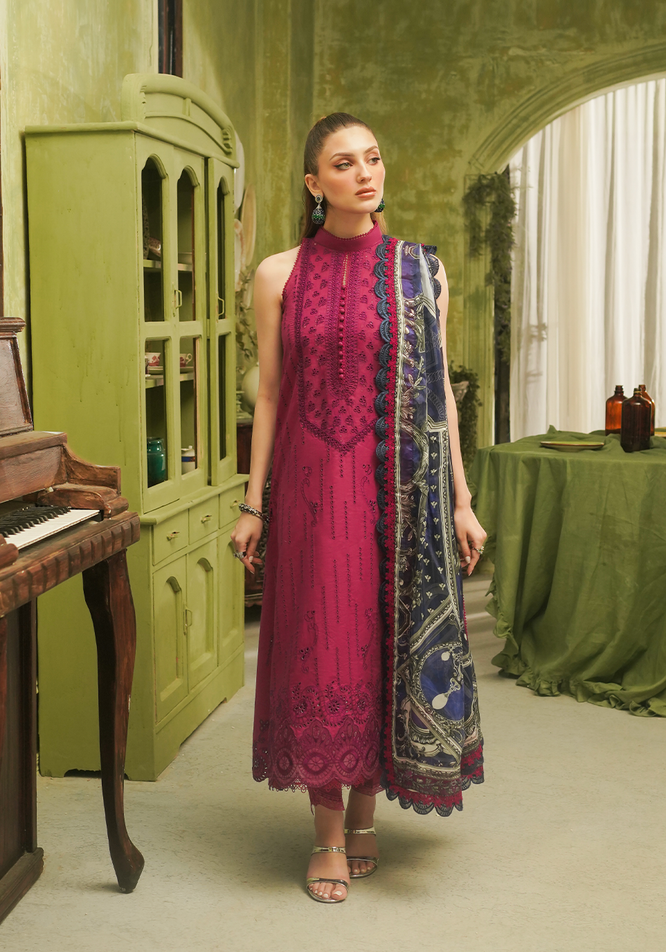 Zarqash | Tresor Luxury Lawn 24 | ZQT 0012 ROSA by Zarqash - House of Maryam