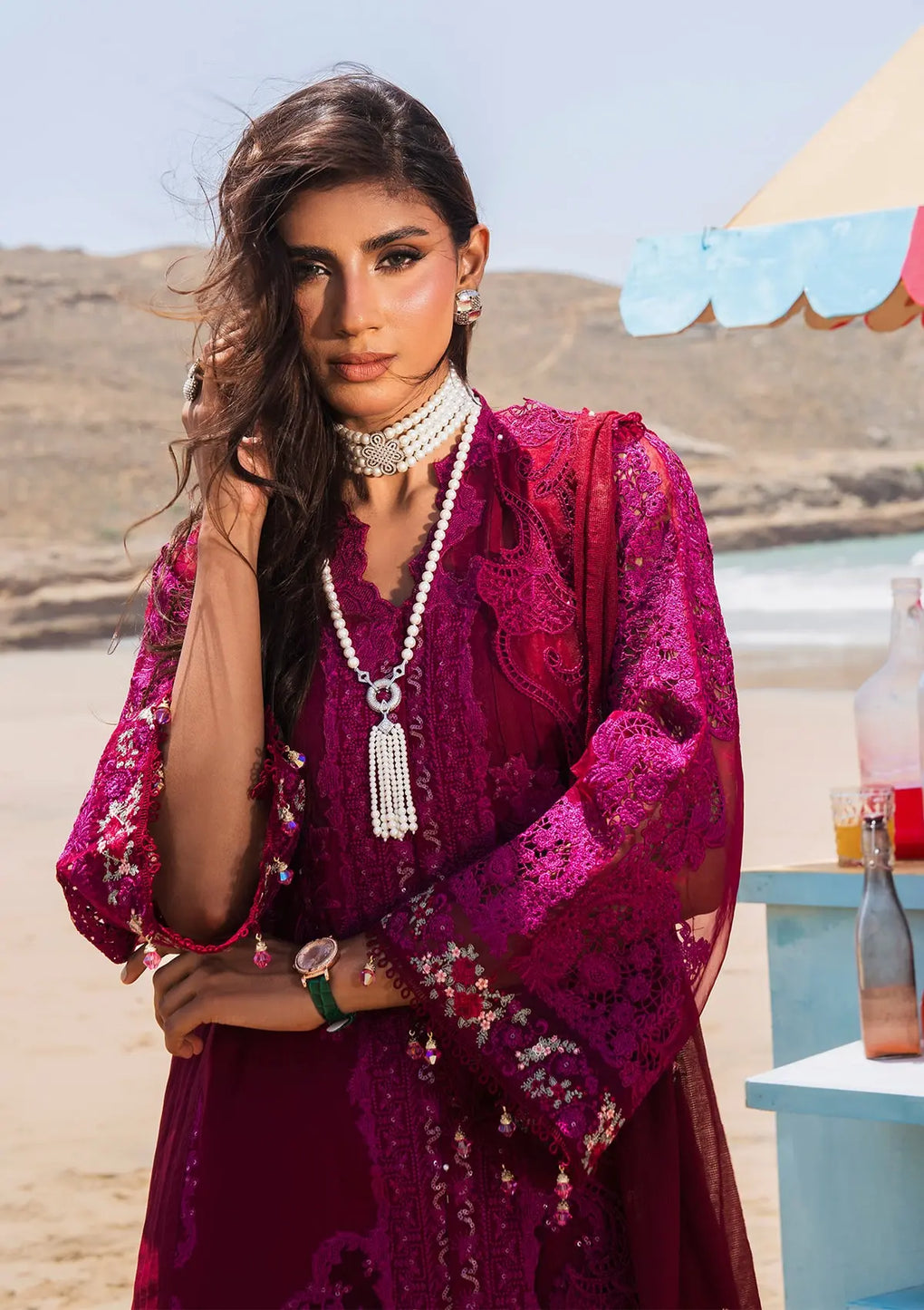 Elaf Premium | Hai Kuch Festive Lawn 24 | EHK-01B Gulzar -  Elaf Premium Luxury - Original Designer Dress - House of Maryam