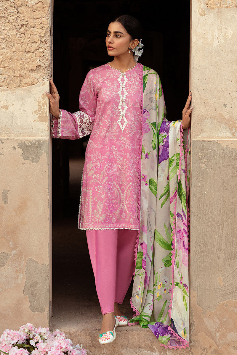 Cross Stitch | Premium Lawn 24 | CORAL FLORET -  Cross Stitch Formal - Original Designer Dress - House of Maryam