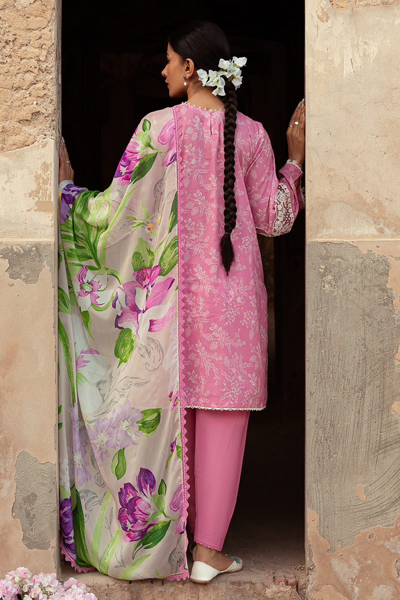 Cross Stitch | Premium Lawn 24 | CORAL FLORET -  Cross Stitch Formal - Original Designer Dress - House of Maryam