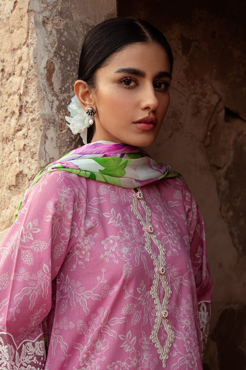 Cross Stitch | Premium Lawn 24 | CORAL FLORET -  Cross Stitch Formal - Original Designer Dress - House of Maryam