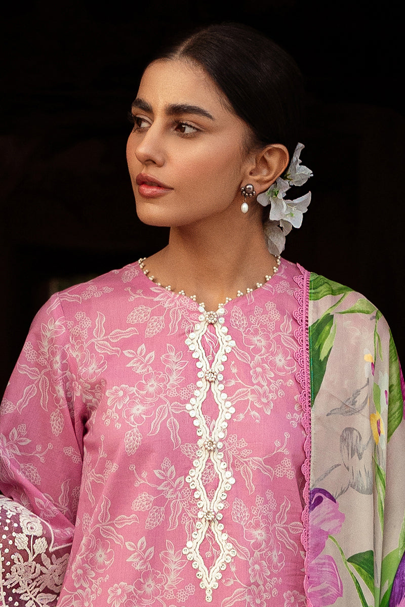 Cross Stitch | Premium Lawn 24 | CORAL FLORET -  Cross Stitch Formal - Original Designer Dress - House of Maryam