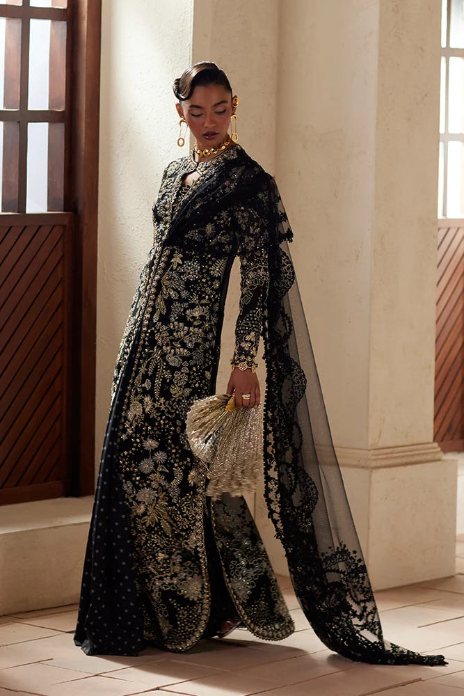 Suffuse Avinaa black organza gown and trousers