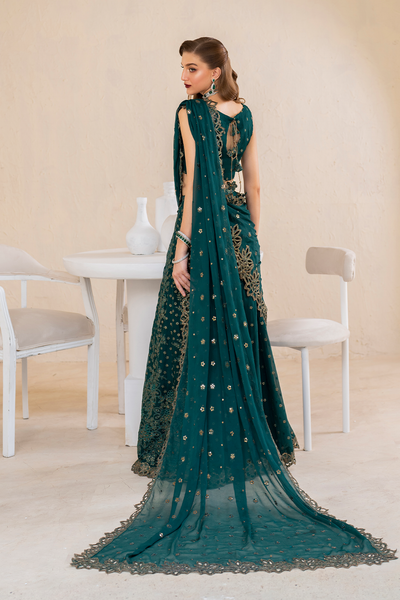 Iznik | Chinnon Chiffon | CC-47 Embroidered Chiffon -  Iznik Formal - Original Designer Dress - House of Maryam