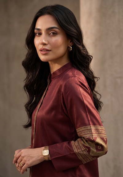 Zarqash | Silk Edit 26 | Maroon Mosaic