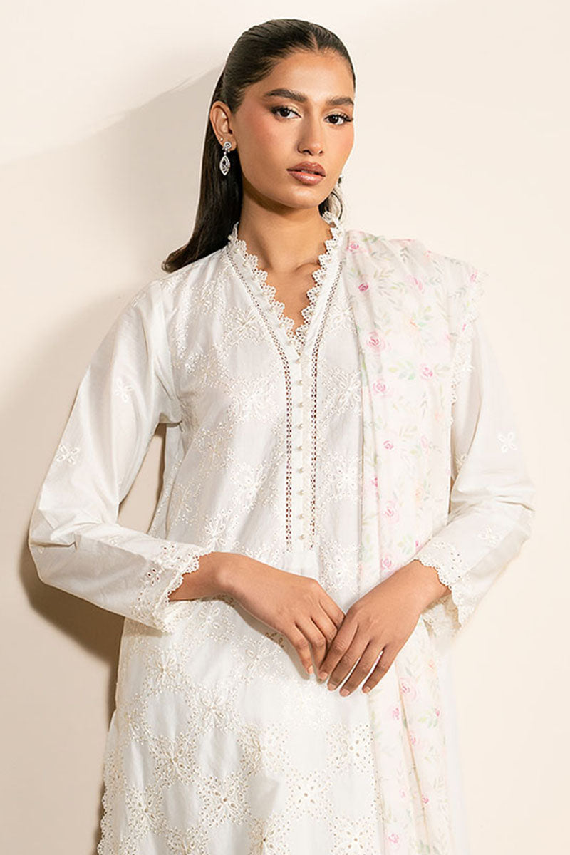 Cross Stitch | Mahiri Lawn 25 | IVORY GLINT -  Cross Stitch Ladies Clothes -  House of Maryam