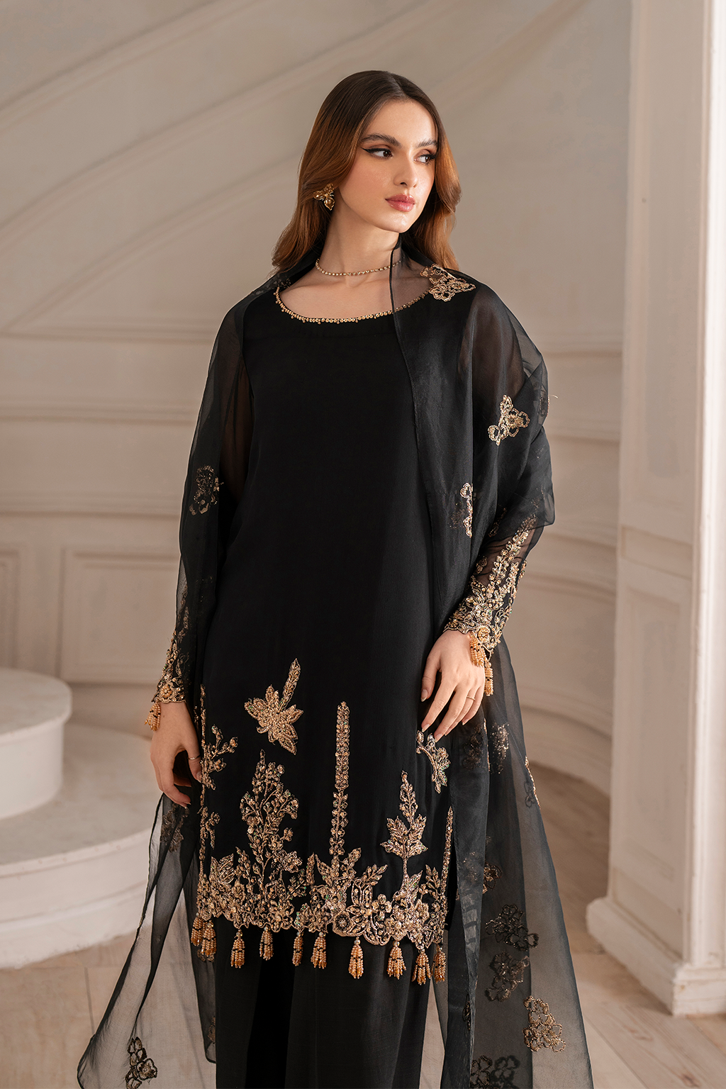 Iznik I Festive Formal I UE-417 Embroidered Chiffon -  Iznik Ladies Clothes - Original Designer Dress - House of Maryam
