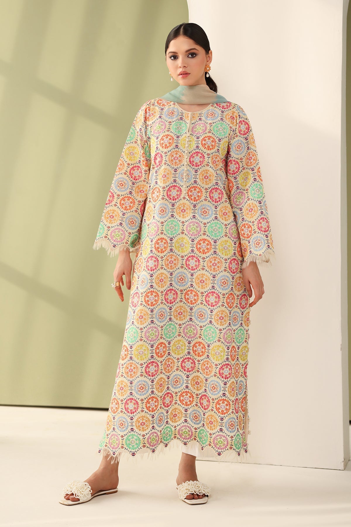 Baroque | Eid Printique | EMBROIDERED PRINTED LAWN UF-4178 -  Baroque Ladies Clothes - Original Designer Dress - House of Maryam