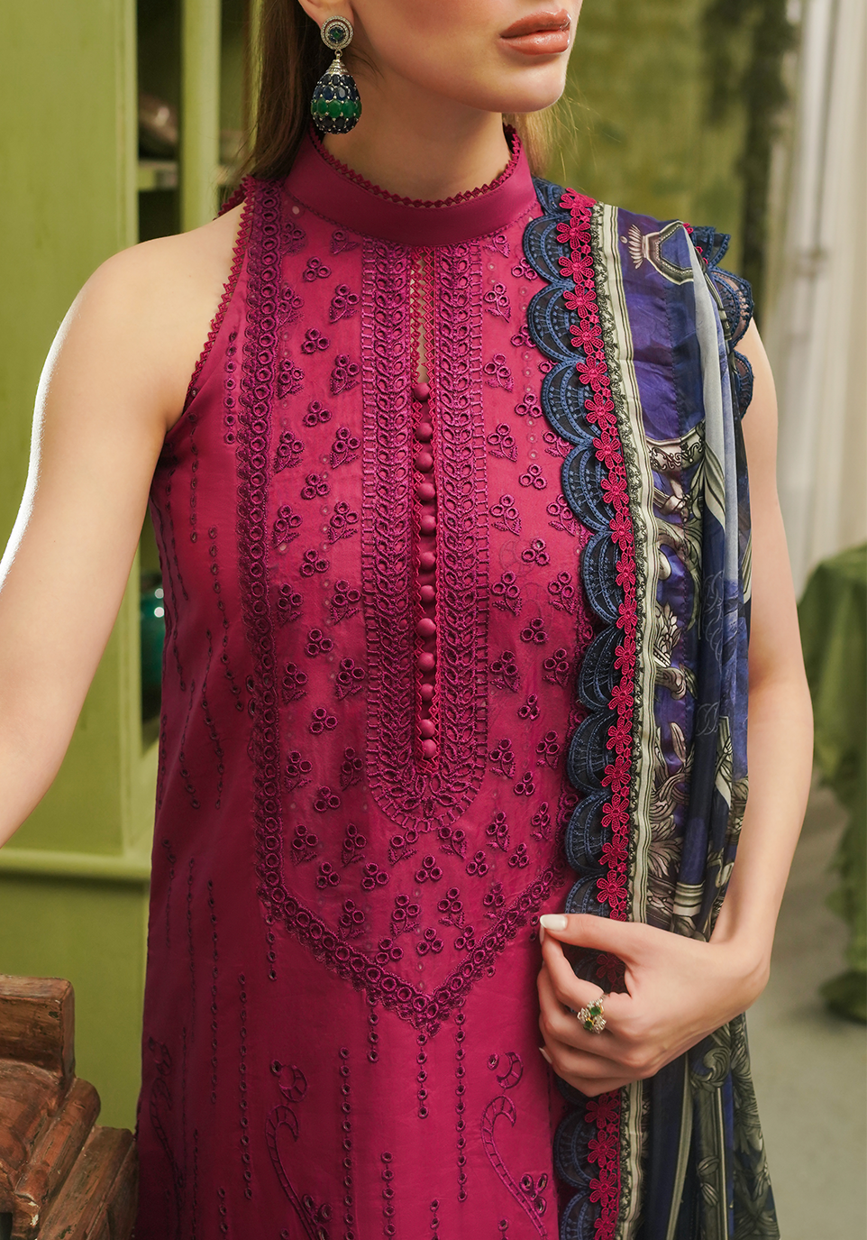 Zarqash | Tresor Luxury Lawn 24 | ZQT 0012 ROSA by Zarqash - House of Maryam