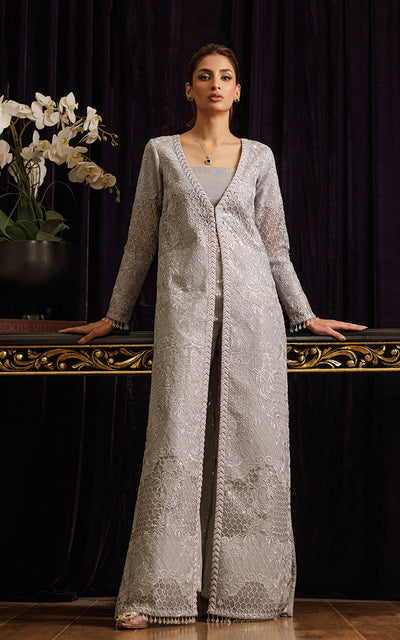 Threads and Motifs | Formal Dresses 25 | Organza Embroidered Jacket -  Threads and Motifs Ladies Clothes - Original Designer Dress - House of Maryam