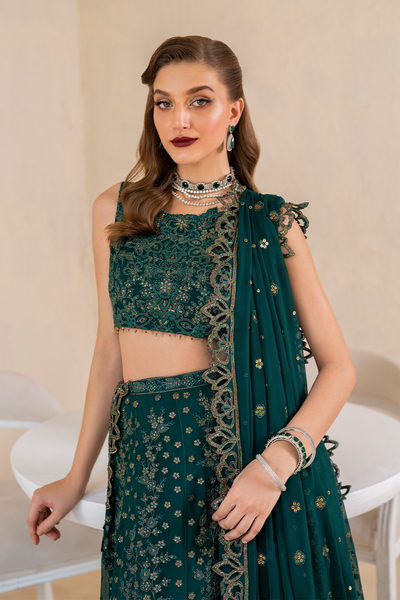 Iznik | Chinnon Chiffon | CC-47 Embroidered Chiffon -  Iznik Formal - Original Designer Dress - House of Maryam