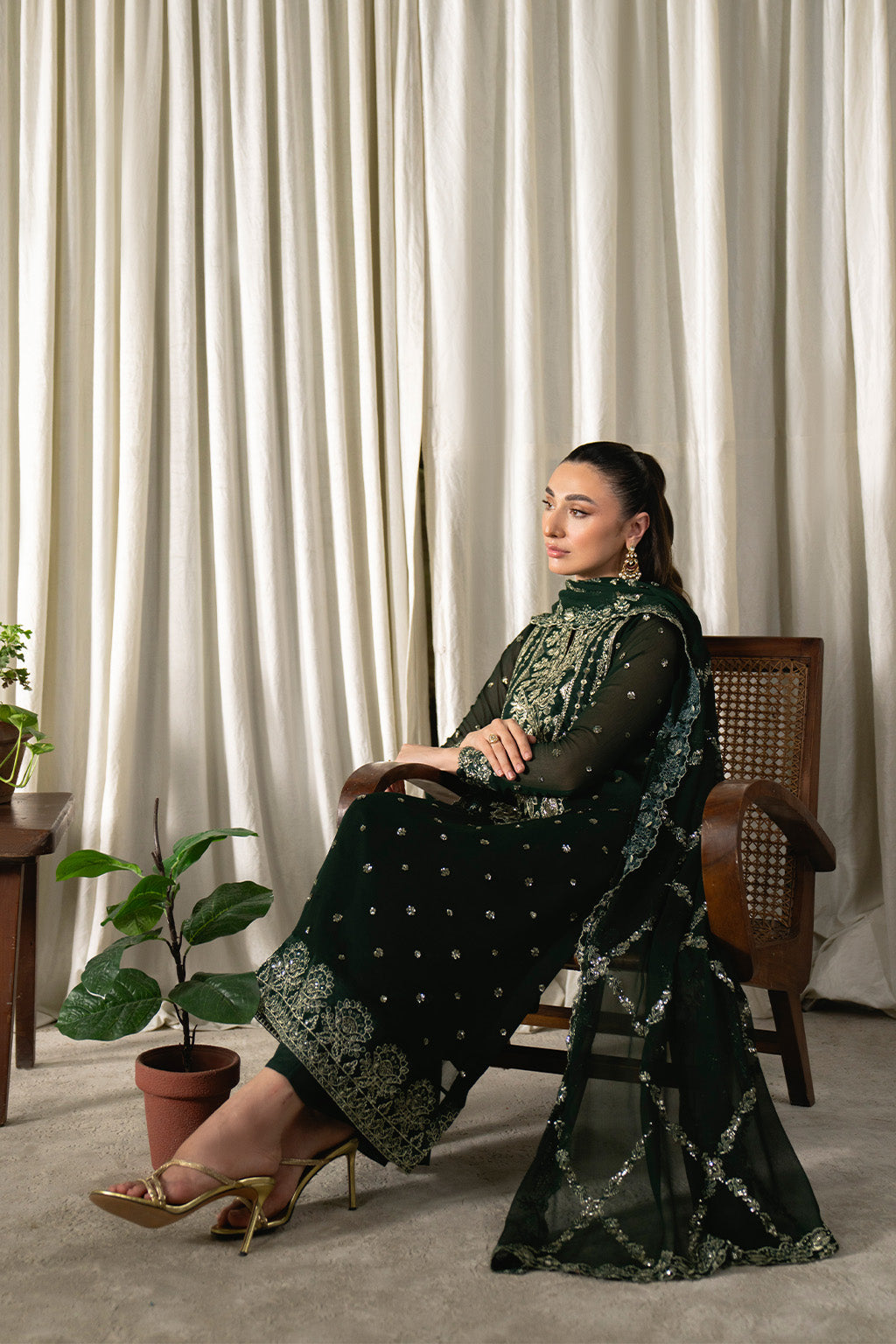 Neeshay | Ready to Wear Chiffon | RTW-CHFN-04 Green, image 3