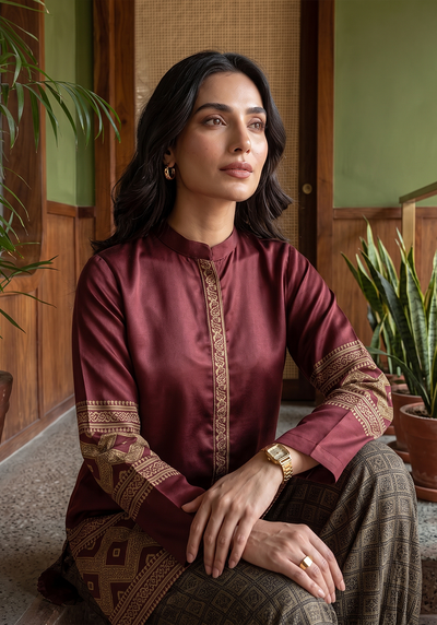 Zarqash | Silk Edit 26 | Maroon Mosaic
