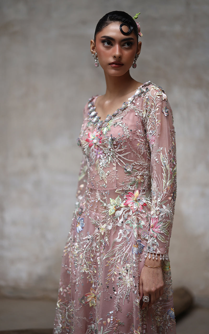 Threads and Motifs | Formal Dresses 25 | Net Embroidered Dress -  Threads and Motifs Ladies Clothes - Original Designer Dress - House of Maryam