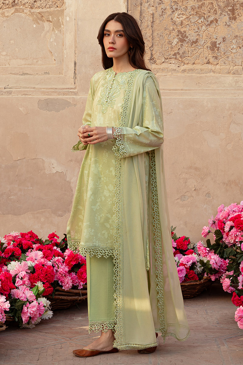 Cross Stitch | Premium Lawn 24 | MISTED GREEN -  Cross Stitch Formal - Original Designer Dress - House of Maryam