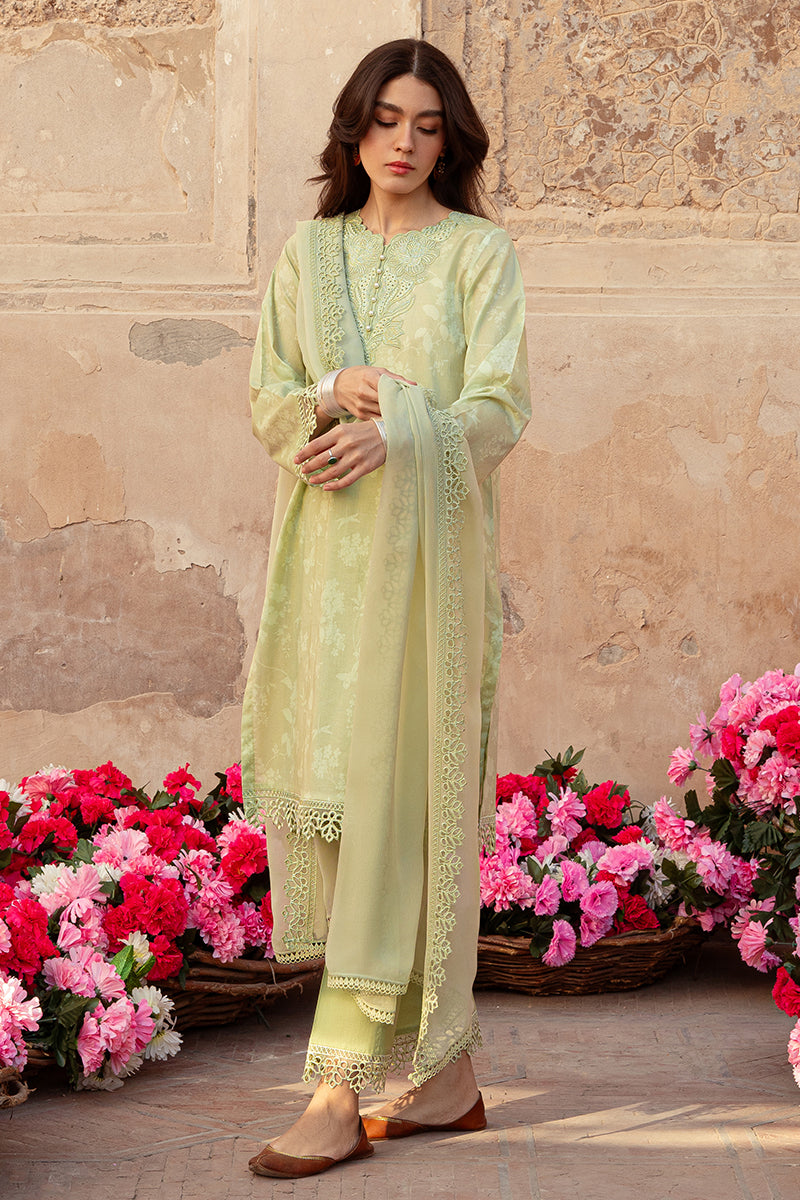 Cross Stitch | Premium Lawn 24 | MISTED GREEN -  Cross Stitch Formal - Original Designer Dress - House of Maryam
