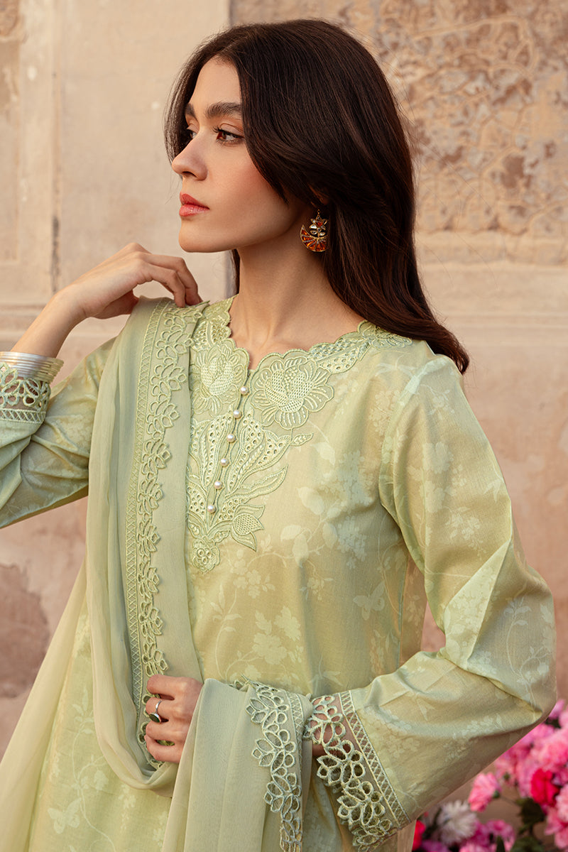 Cross Stitch | Premium Lawn 24 | MISTED GREEN -  Cross Stitch Formal - Original Designer Dress - House of Maryam