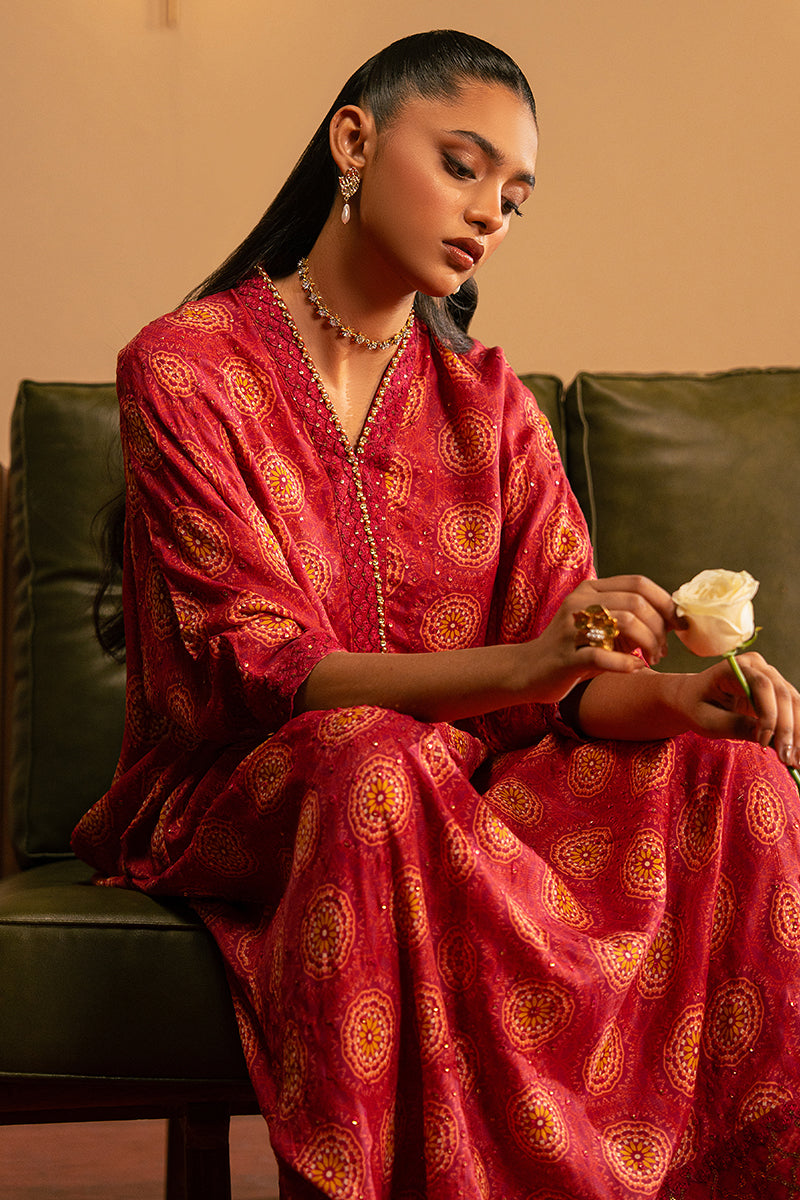 Cross Stitch | Luxury Pret | Pinkspire Glow Embroidered Silk Shirt-5