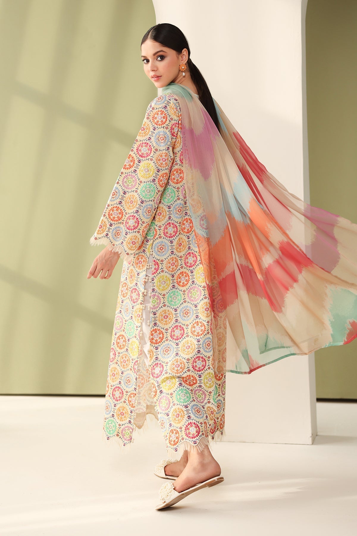 Baroque | Eid Printique | EMBROIDERED PRINTED LAWN UF-4178 -  Baroque Ladies Clothes - Original Designer Dress - House of Maryam