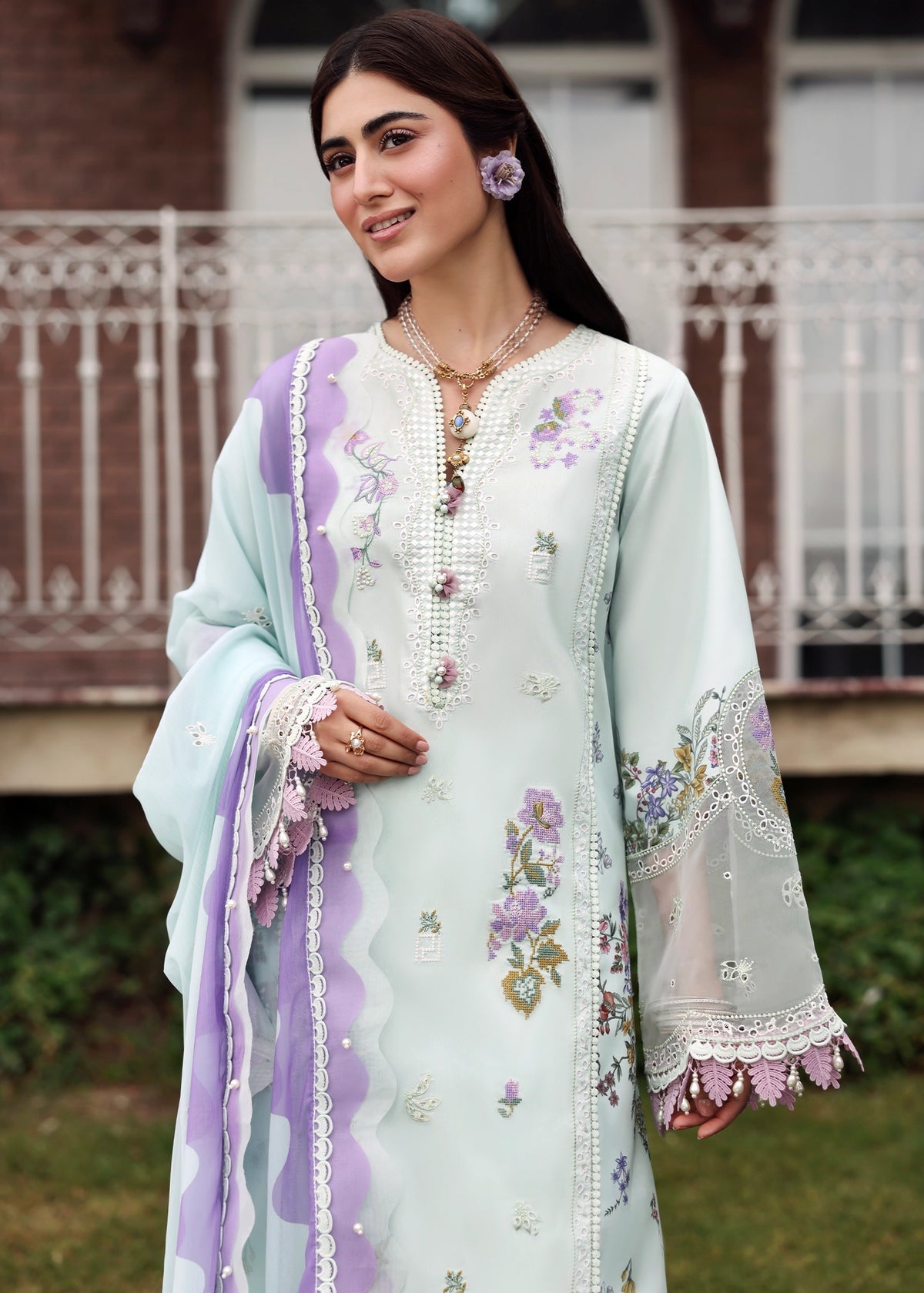 Sardinia | Embroidered Lawn Edit 26 | Misty Morning, image 3