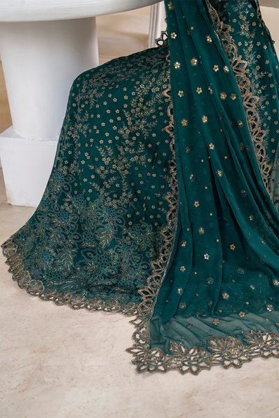 Iznik | Chinnon Chiffon | CC-47 Embroidered Chiffon -  Iznik Formal - Original Designer Dress - House of Maryam