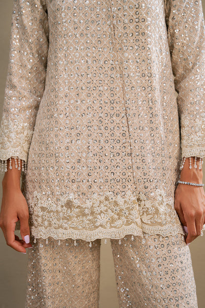 Cross Stitch | Wedding Pret | Scintillating Crystal-2PC Silk Embroidered Pret