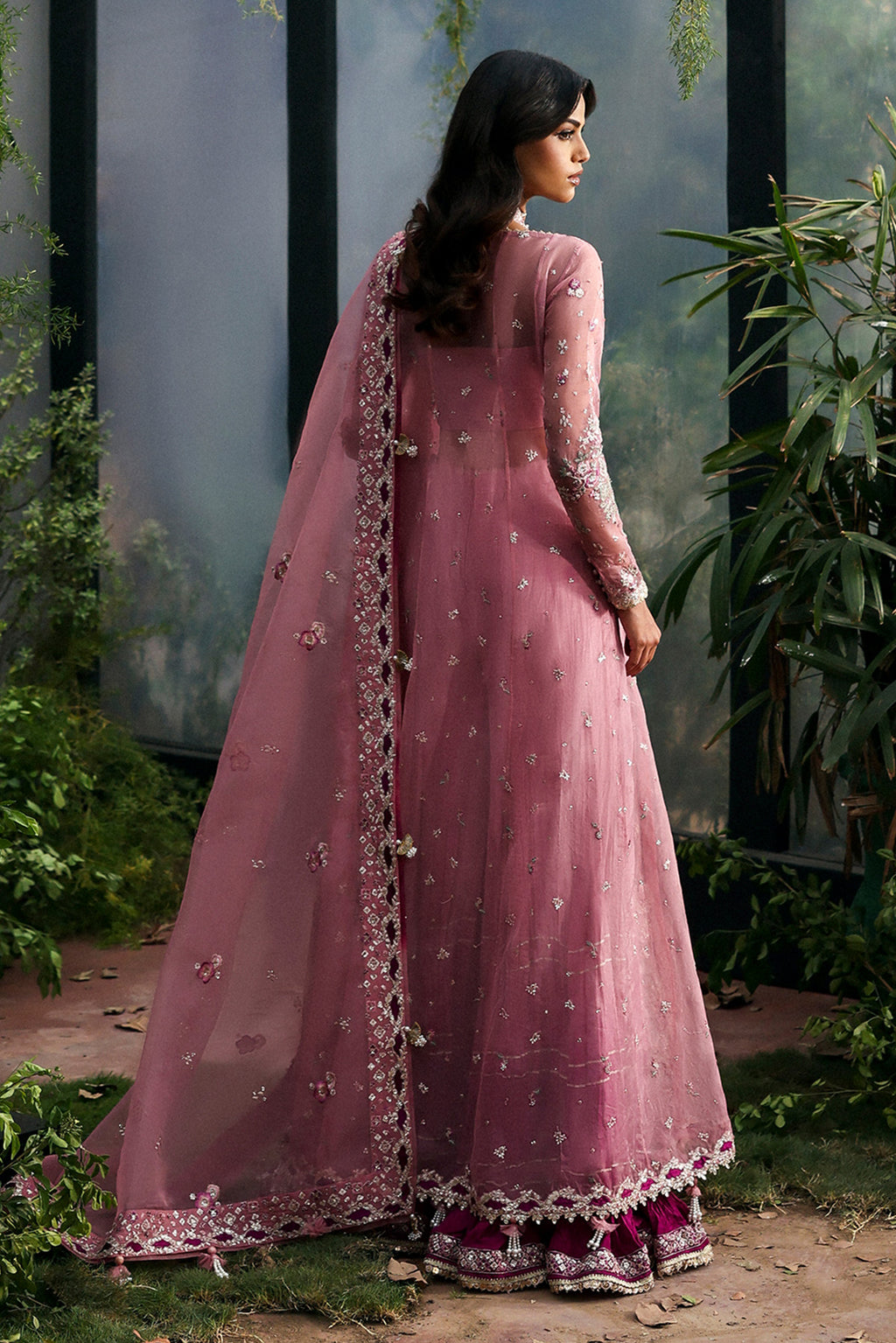 Afrozeh Seraira rose pink organza formal maxi, photo 2