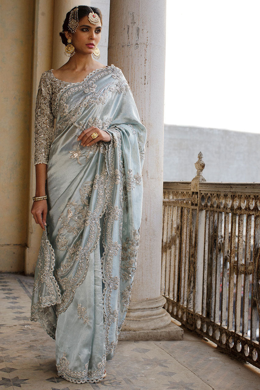 Nida Azwer | Hazaribagh Heirlooms | Uf-1220-Fa-Sa-25-Blue -  Nida Azwer Bridals - Original Designer Dress - House of Maryam