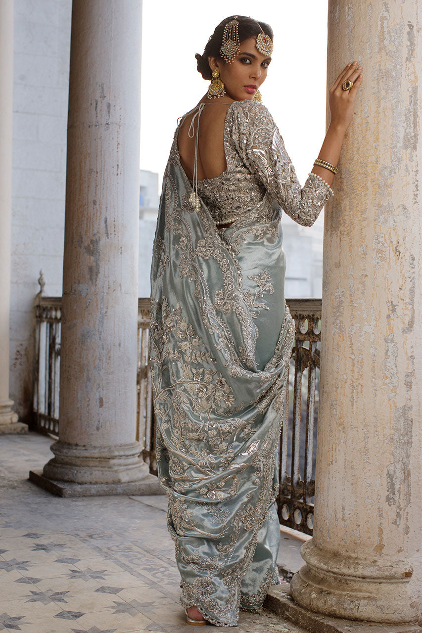 Nida Azwer | Hazaribagh Heirlooms | Uf-1220-Fa-Sa-25-Blue -  Nida Azwer Bridals - Original Designer Dress - House of Maryam