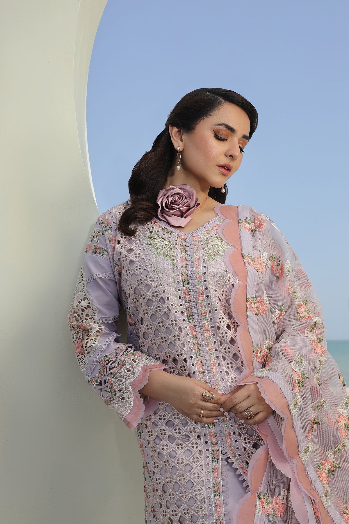 Maryam Hussain | Luxury Lawn 24 | FEROZ -  Maryam Hussain Luxury - Original Designer Dress - House of Maryam