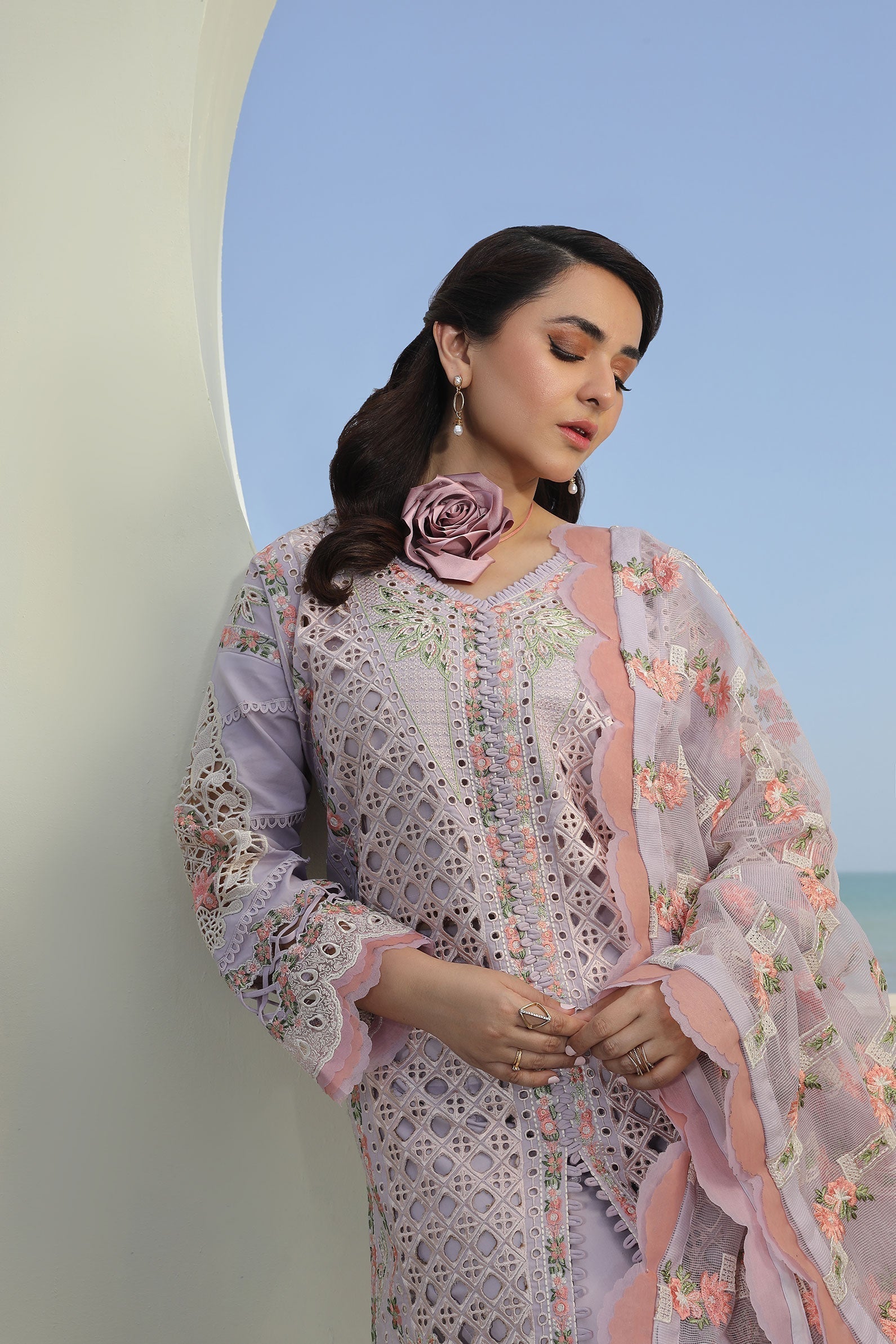 Maryam Hussain | Luxury Lawn 24 | FEROZ