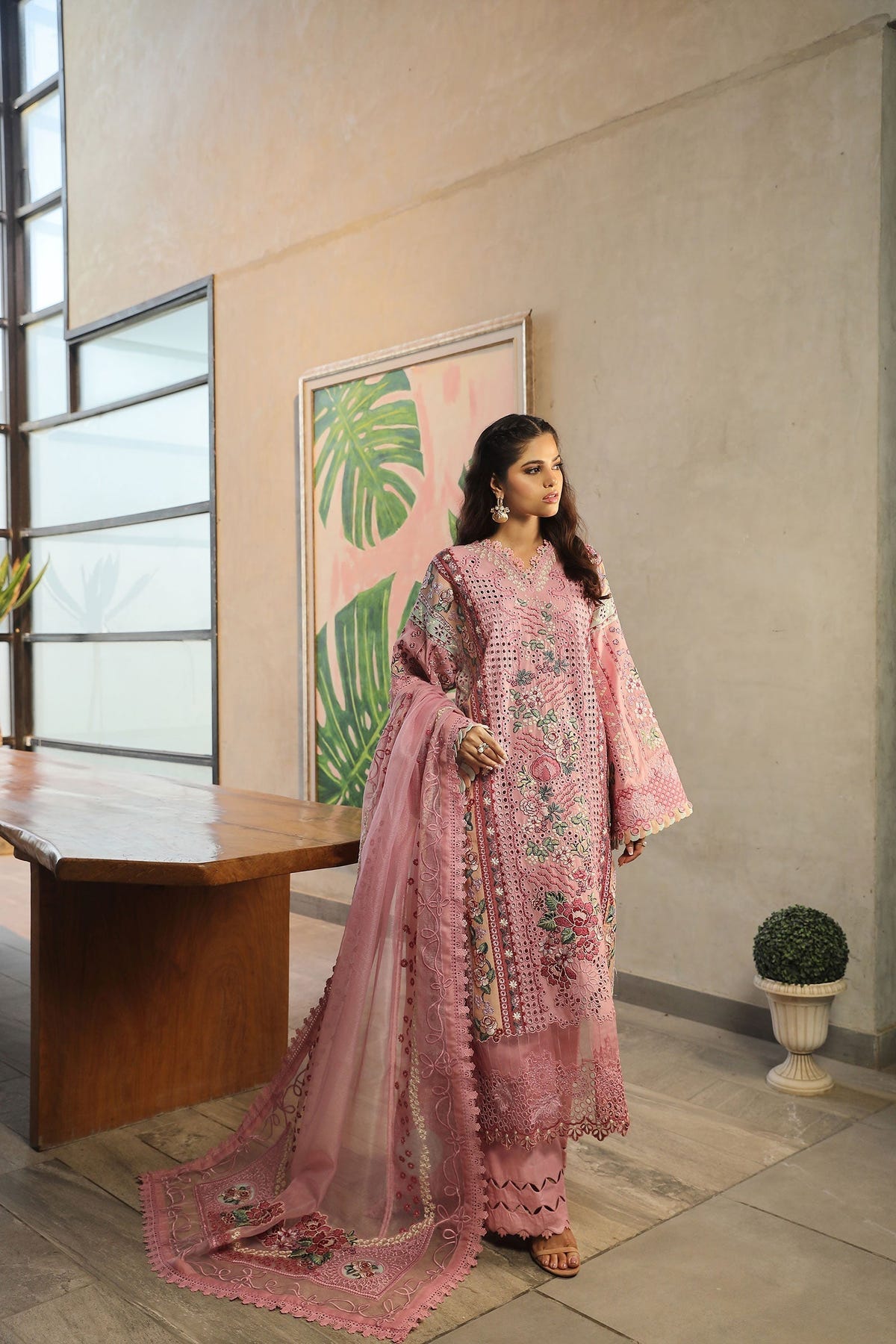 Maryam Hussain | Luxury Lawn 24 | CORAL -  Maryam Hussain Luxury - Original Designer Dress - House of Maryam