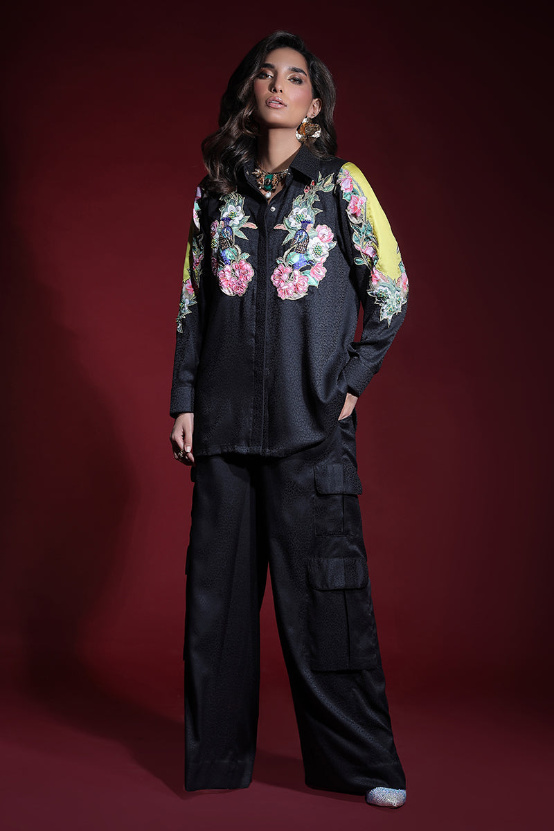 Wardha Saleem | Luxury Pret Fusion Wear | ONYX CORD-SET (2PC) -  Wardha Saleem Ladies Clothes -  House of Maryam