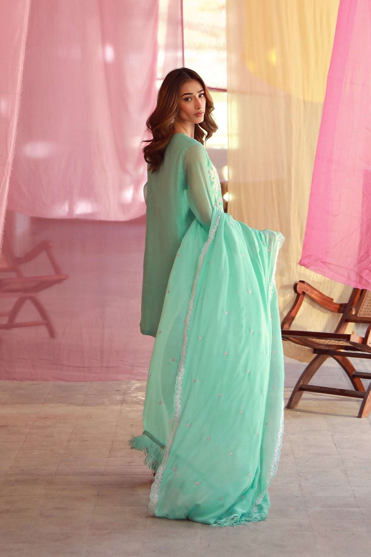 Sahar | Luxe Pret 25 | Mint Petal -  Sahar Ladies Clothes - Original Designer Dress - House of Maryam
