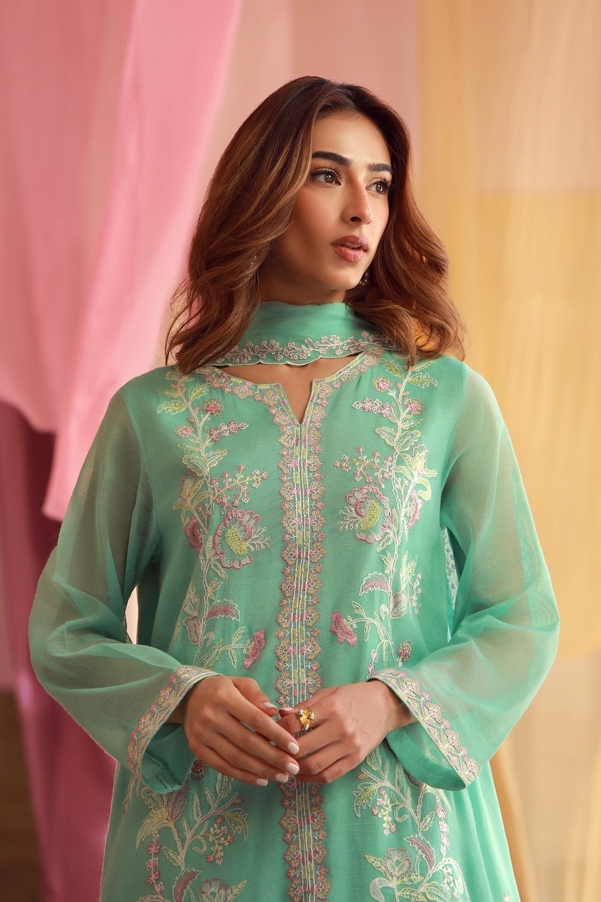 Sahar | Luxe Pret 25 | Mint Petal -  Sahar Ladies Clothes - Original Designer Dress - House of Maryam