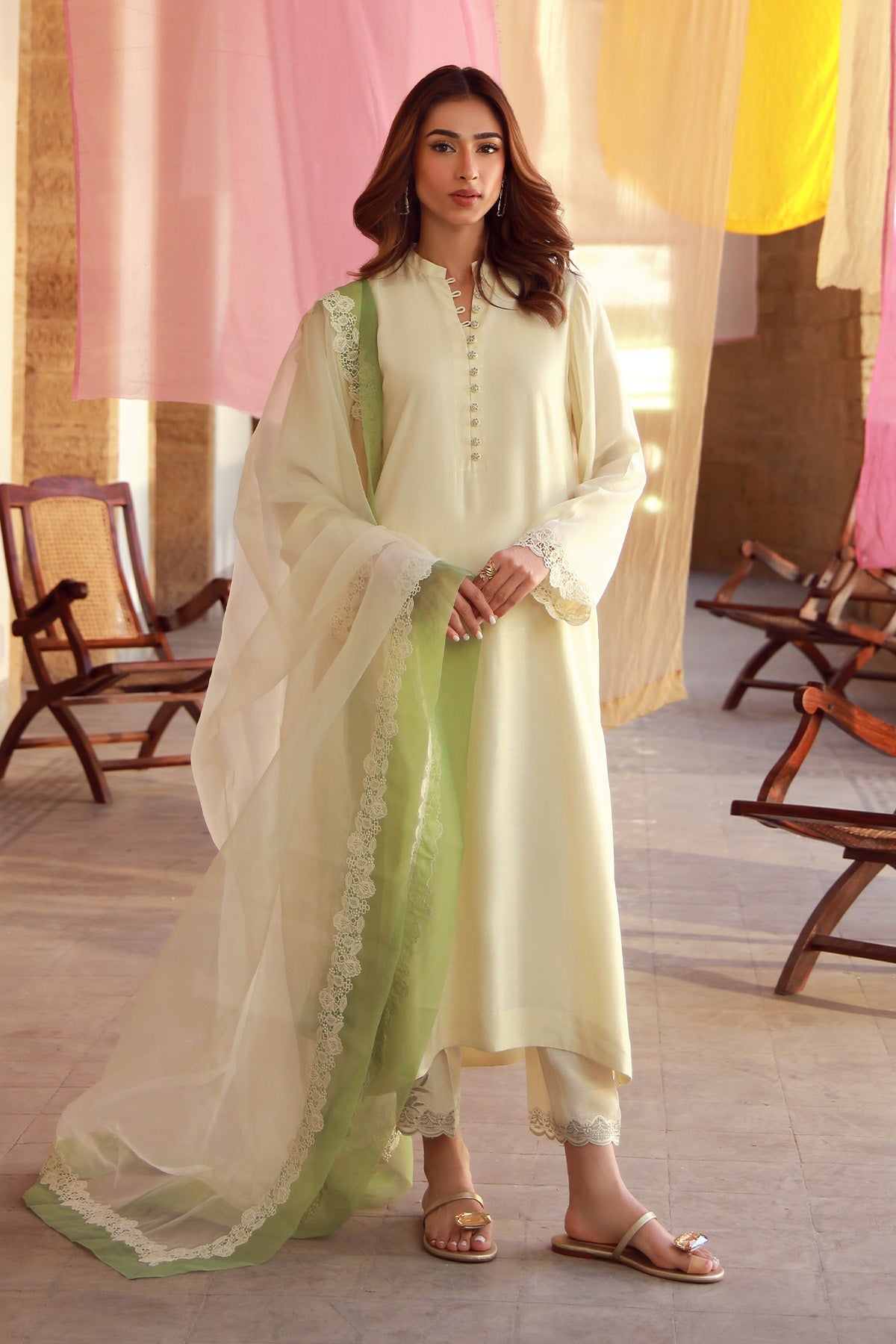 Sahar | Luxe Pret 25 | Ivory Meadow -  Sahar Ladies Clothes - Original Designer Dress - House of Maryam
