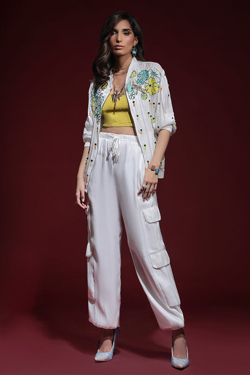 Wardha Saleem | Luxury Pret Fusion Wear | ZARA BOMBER JACKET WITH CARGO PANTS (2PC) -  Wardha Saleem Ladies Clothes - Original Designer Dress - House of Maryam