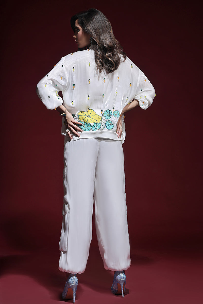 Wardha Saleem | Luxury Pret Fusion Wear | ZARA BOMBER JACKET WITH CARGO PANTS (2PC) -  Wardha Saleem Ladies Clothes - Original Designer Dress - House of Maryam