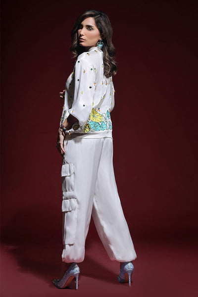 Wardha Saleem | Luxury Pret Fusion Wear | ZARA BOMBER JACKET WITH CARGO PANTS (2PC) -  Wardha Saleem Ladies Clothes - Original Designer Dress - House of Maryam