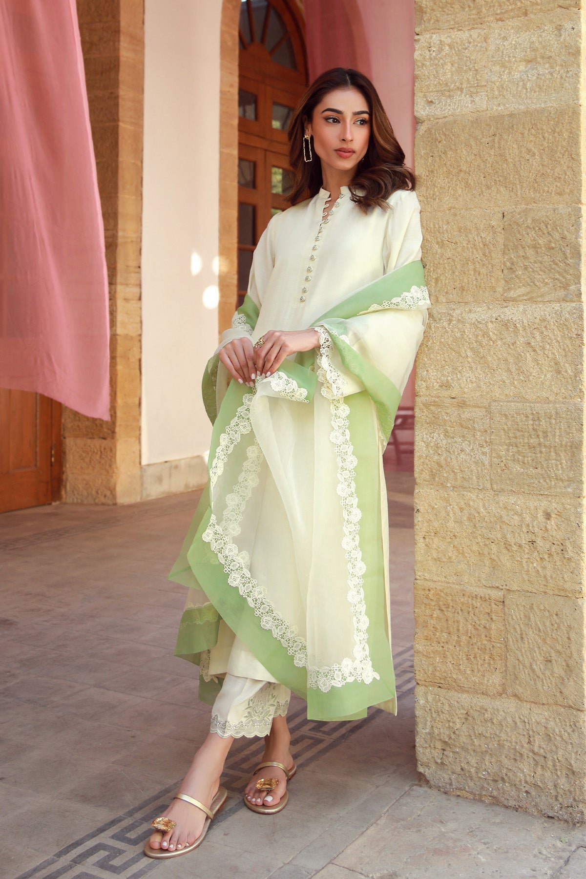 Sahar | Luxe Pret 25 | Ivory Meadow -  Sahar Ladies Clothes - Original Designer Dress - House of Maryam