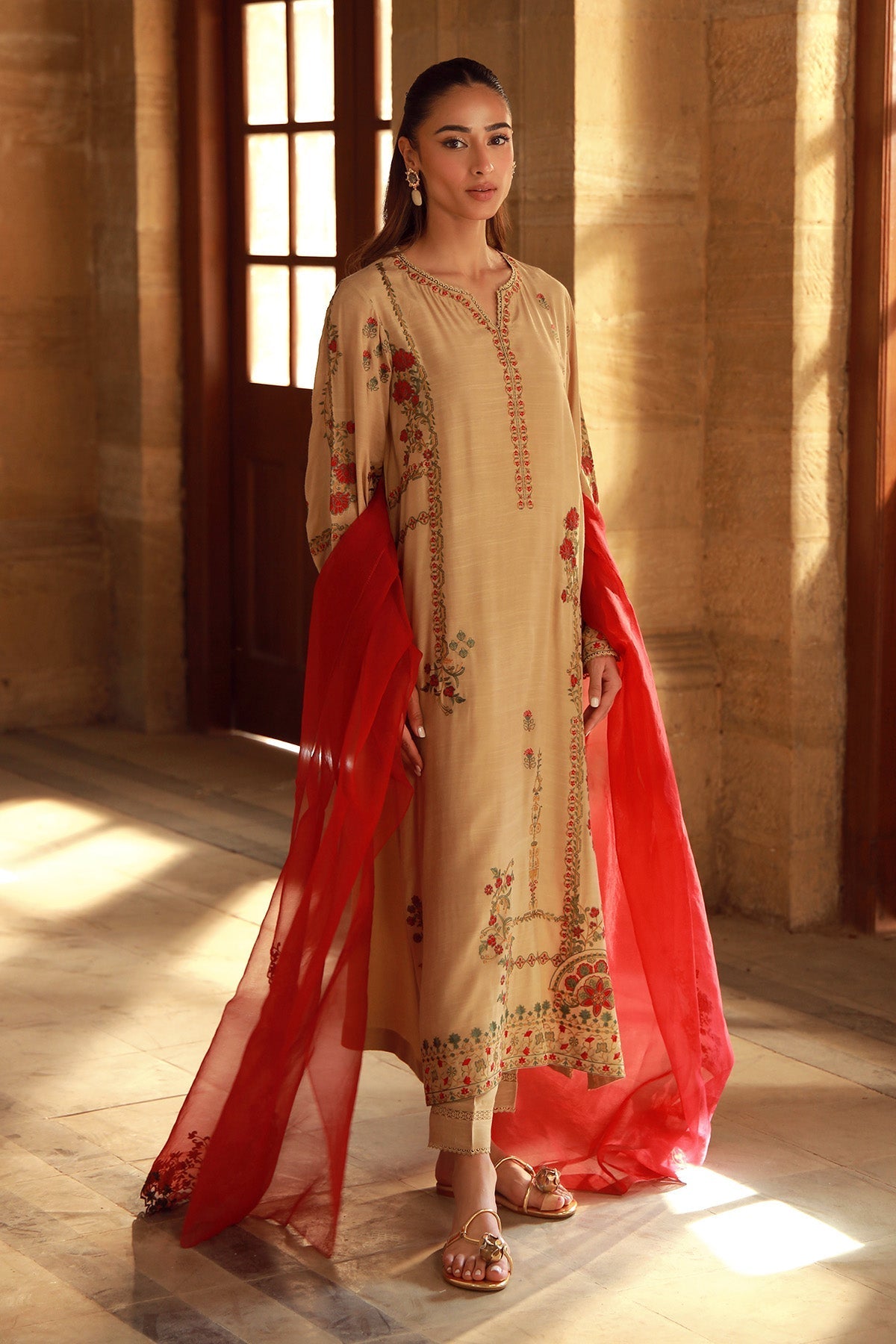 Sahar | Luxe Pret 25 | Crimson Bronze -  Sahar Ladies Clothes - Original Designer Dress - House of Maryam