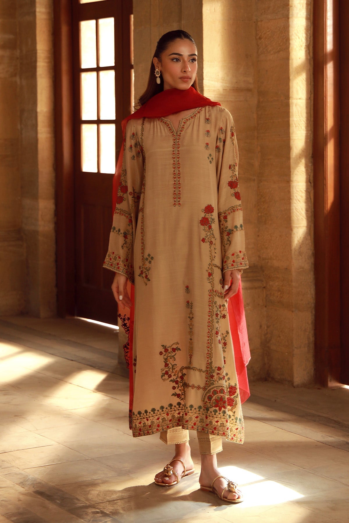 Sahar | Luxe Pret 25 | Crimson Bronze -  Sahar Ladies Clothes - Original Designer Dress - House of Maryam