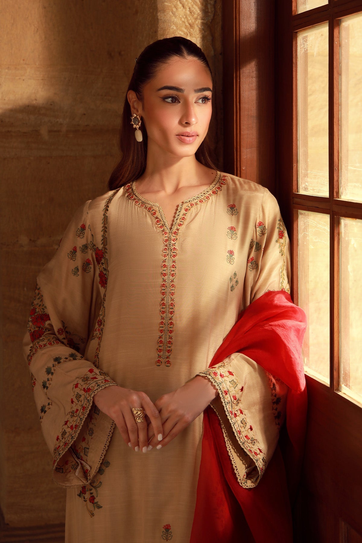 Sahar | Luxe Pret 25 | Crimson Bronze -  Sahar Ladies Clothes - Original Designer Dress - House of Maryam