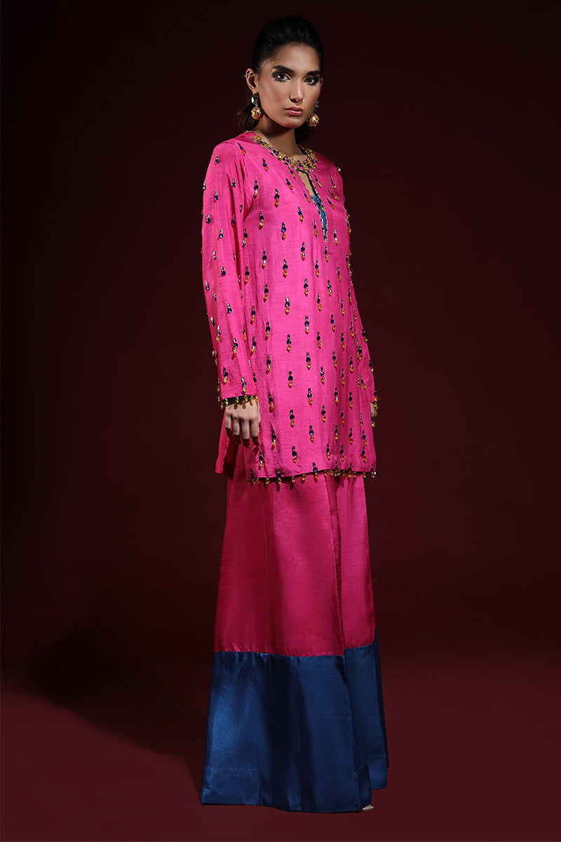 Wardha Saleem | Luxury Pret Fusion Wear | LUXURA (HOT PINK) CORD-SET (2PC) -  Wardha Saleem Ladies Clothes - Original Designer Dress - House of Maryam