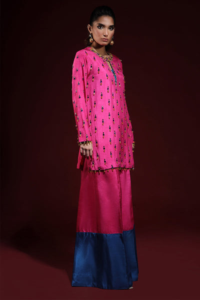 Wardha Saleem | Luxury Pret Fusion Wear | LUXURA (HOT PINK) CORD-SET (2PC) -  Wardha Saleem Ladies Clothes - Original Designer Dress - House of Maryam